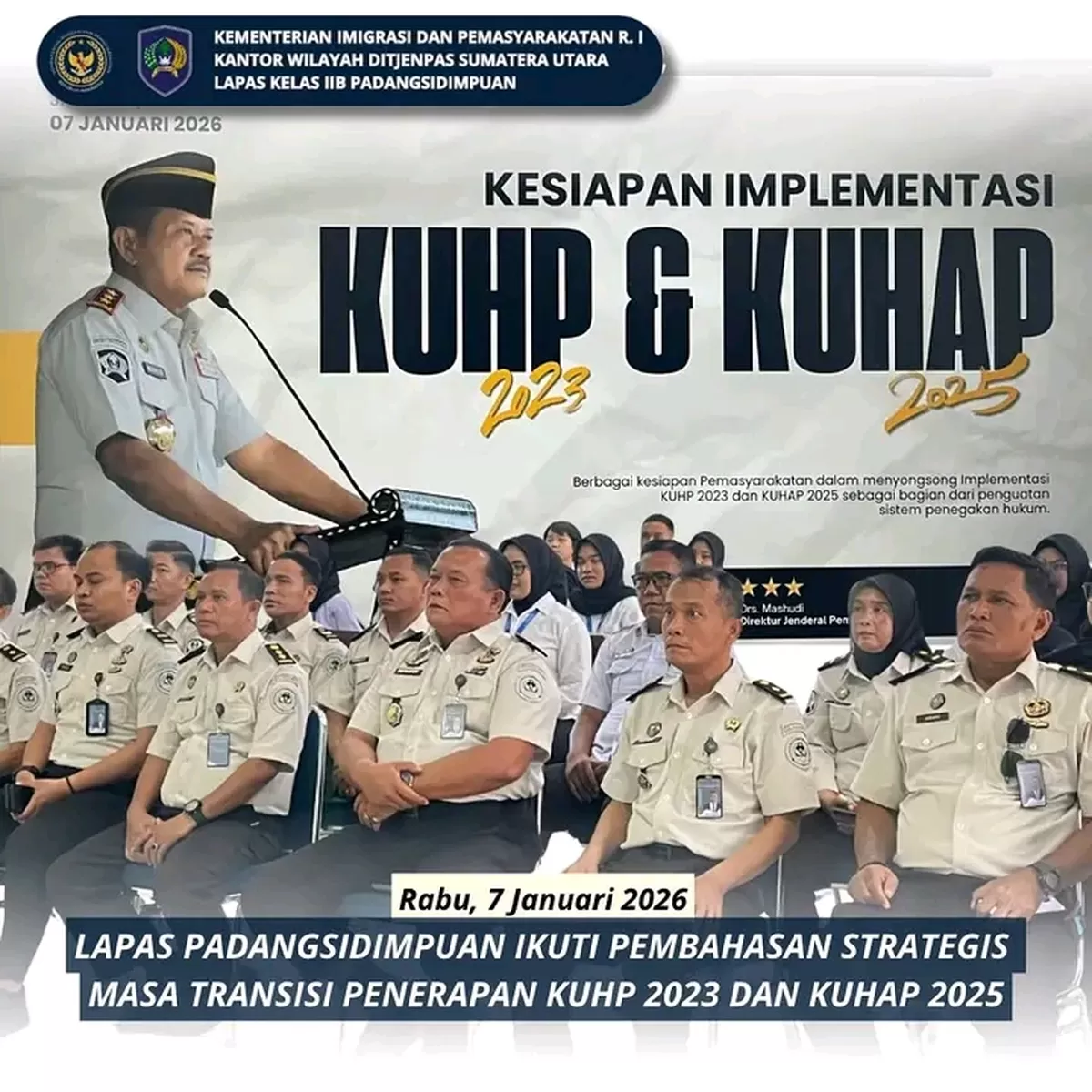 Kalapas Padangsidimpuan dan Jajaran Saat Mengikuti Pembahasan Strategis KUHP dan KUHAP