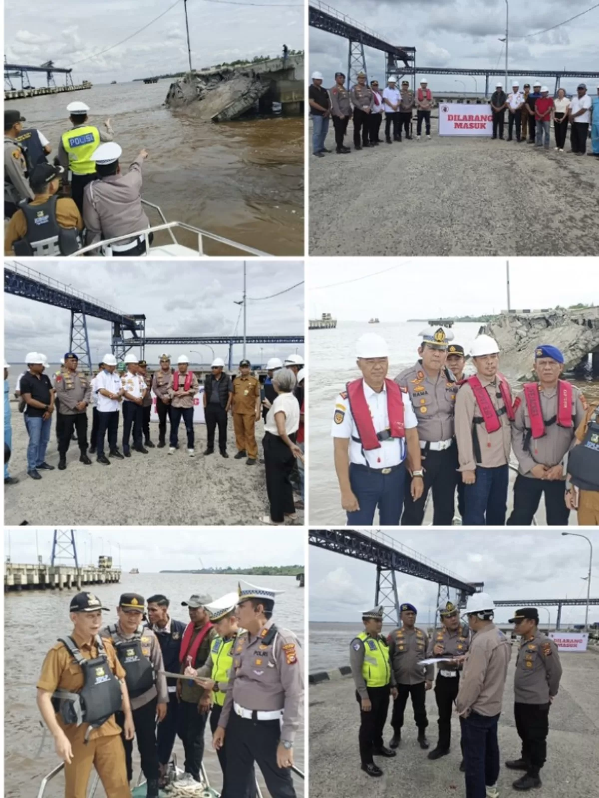 Trestle Pelabuhan Umum Tanjung Buton Ambruk, Polres Siak Lakukan Monitoring dan Mitigasi Keselamatan