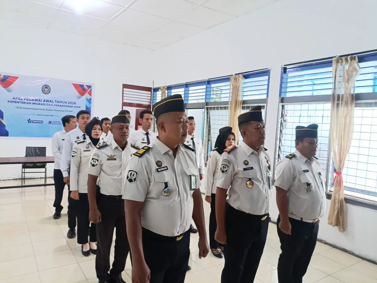 Kalapas Gunungtua dan Jajaran Saat Apel Bersama Kemenko Hukum, HAM dan ImiPas