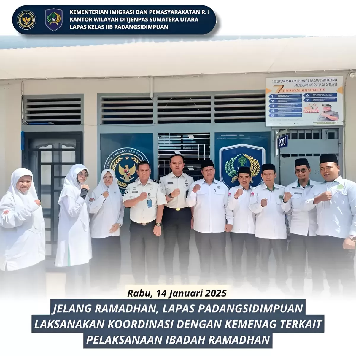 Petugas Lapas Padangsidimpuan Saat Kegiatan Koordinasi dengan Kemenag
