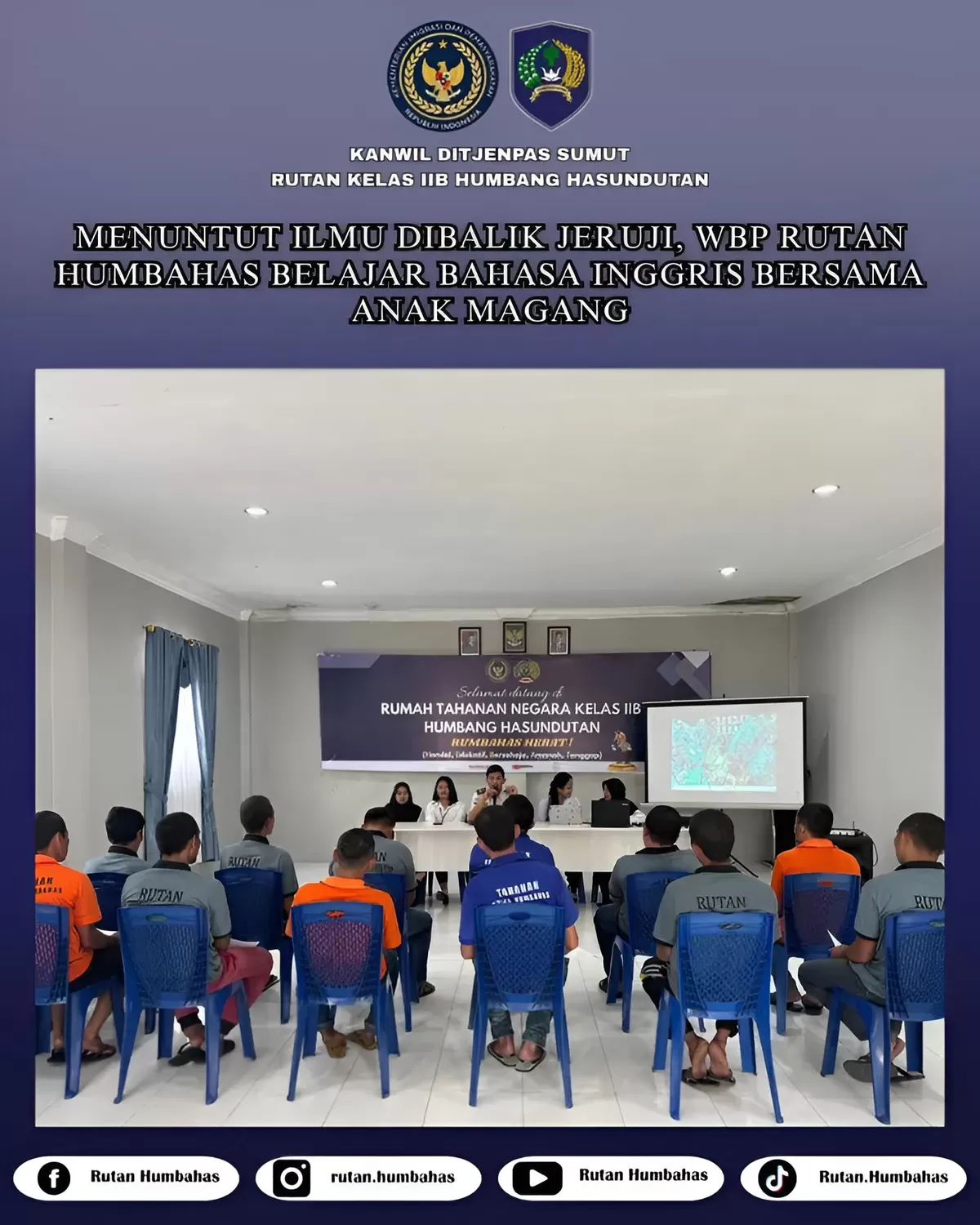 Warga Binaan Rutan Humbang Hasundutan Saat Kegiatan Belajar Bahasa Inggris