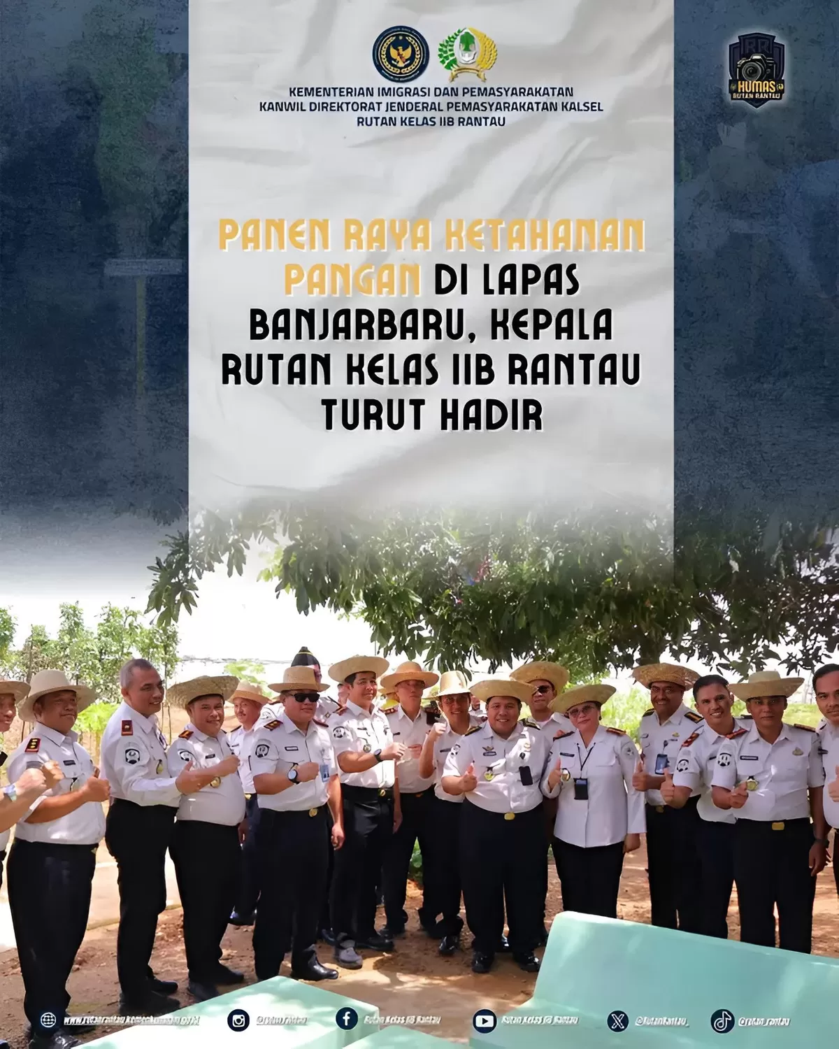 Karutan Rantau Saat Hadiri Panen Raya Ketahanan Pangan di Lapas Banjarbaru
