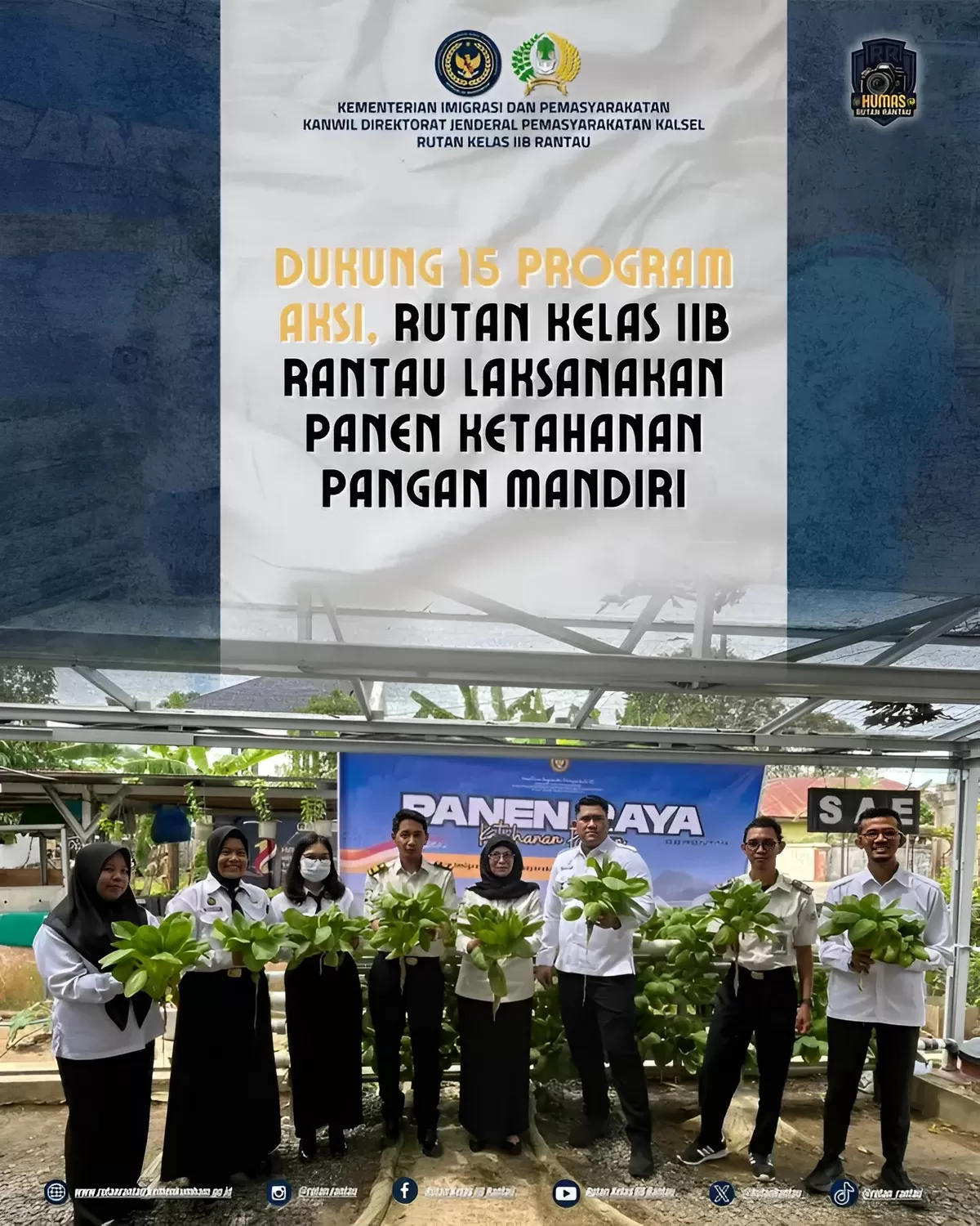 Pegawai Rutan Rantau Saat Kegiatan Panen Raya