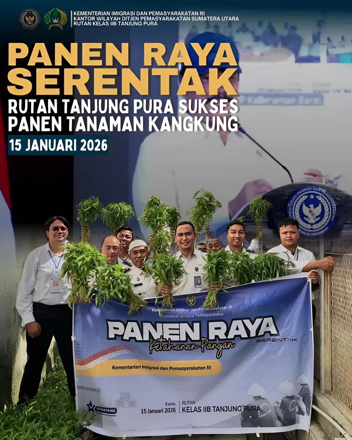 Karutan Tanjung Pura dan Jajaran Saat Kegiatan Panen Raya