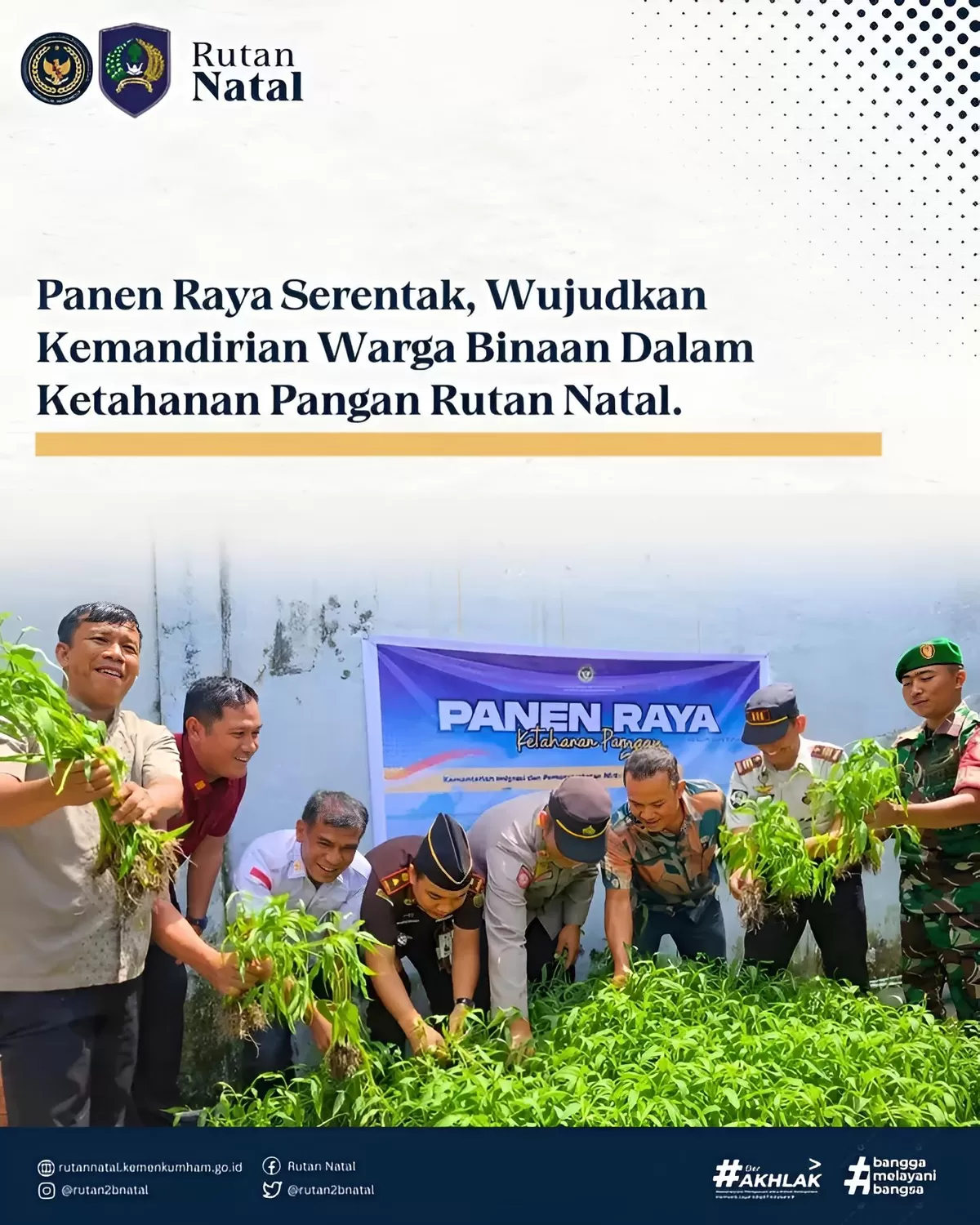 Karutan Natal dan Jajaran Bersama APH Saat Kegiatan Panen Raya