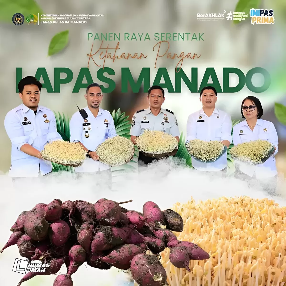 Pegawai Lapas Manado Saat Kegiatan Panen Raya