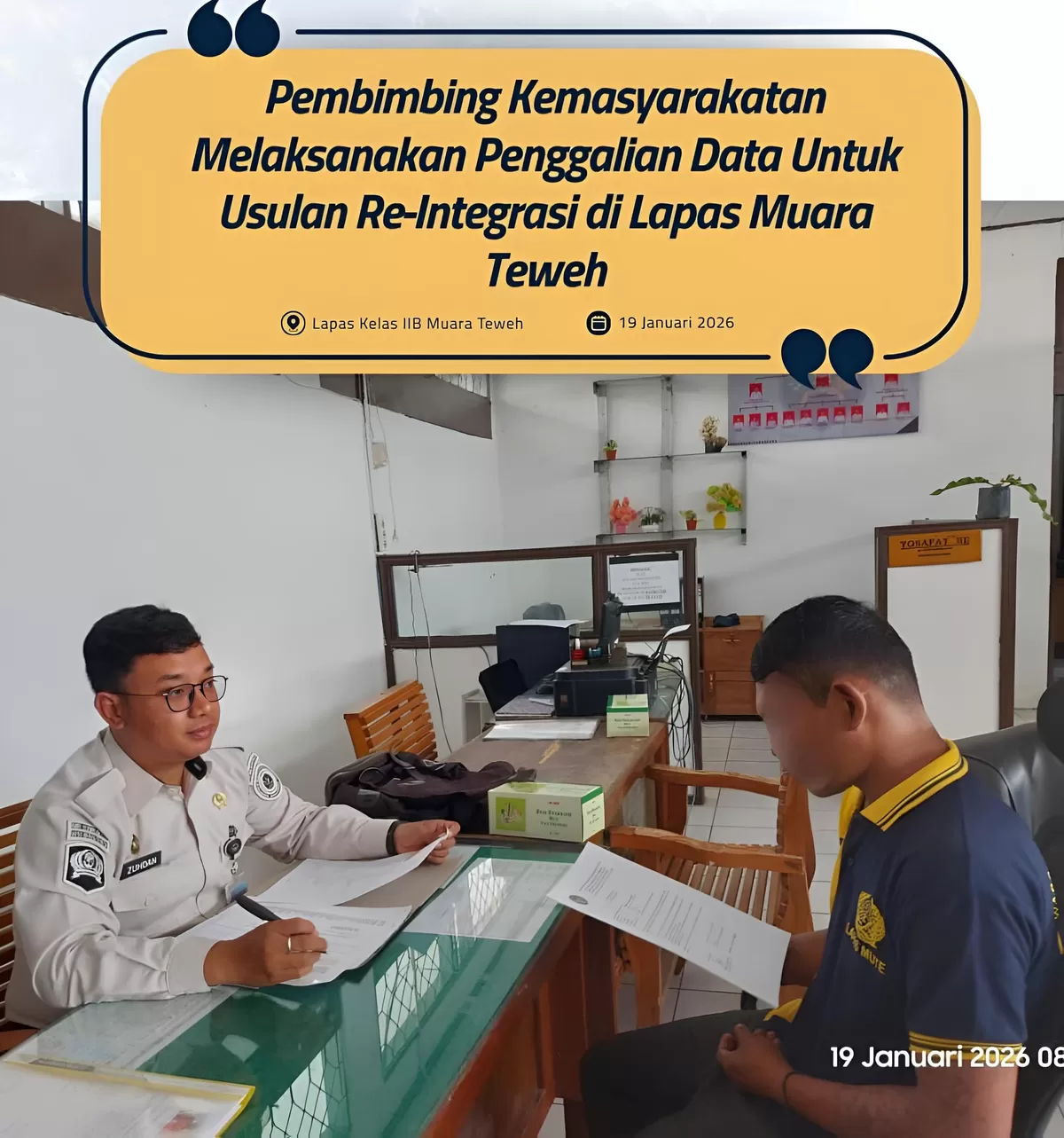 PK Bapas Muara Teweh Saat Kegiatan Litmas terhadap Warga Binaan