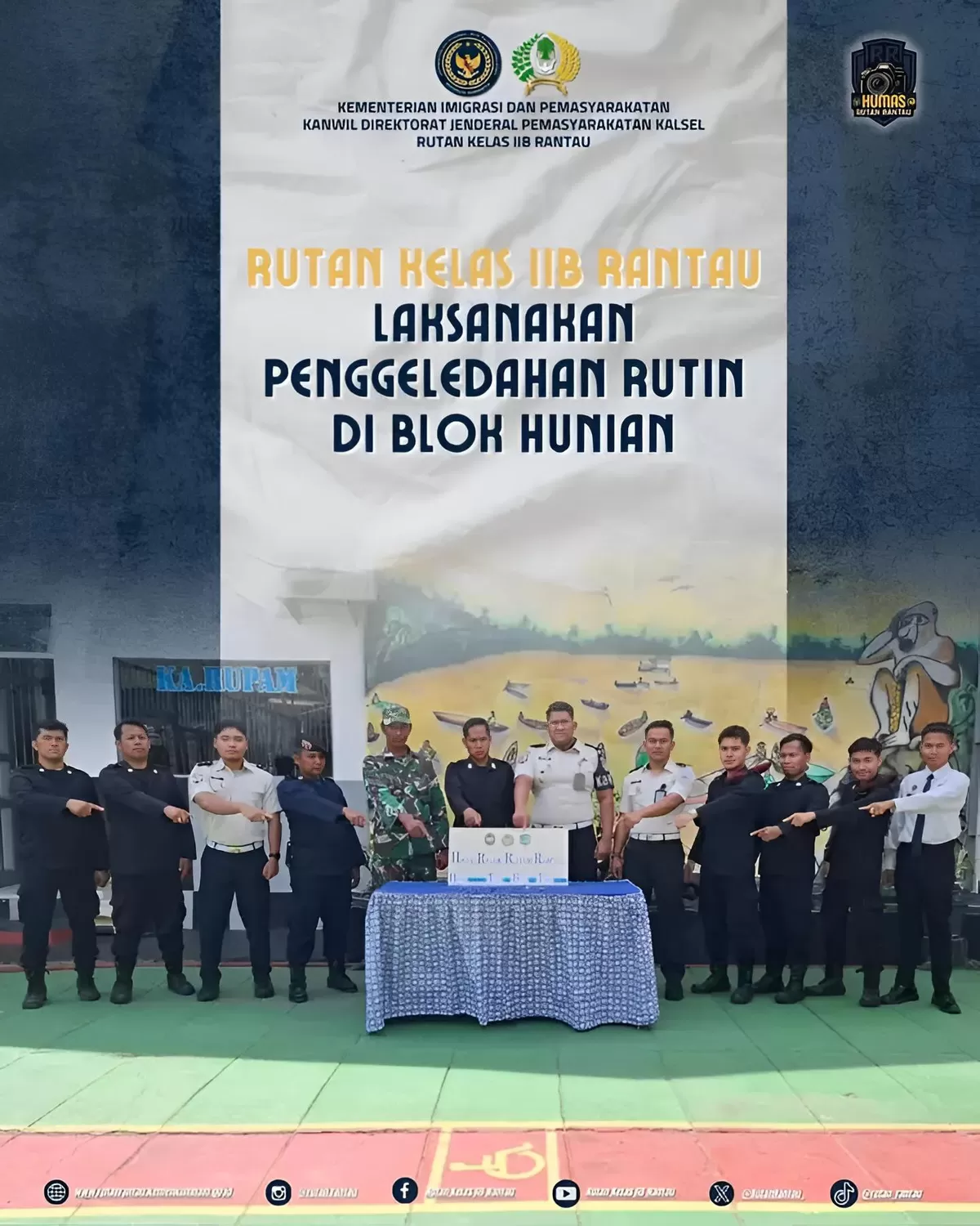 Ka. KPR Rutan Rantau dan Jajaran Saat Penggeledahan Kamar dan Blok Hunian