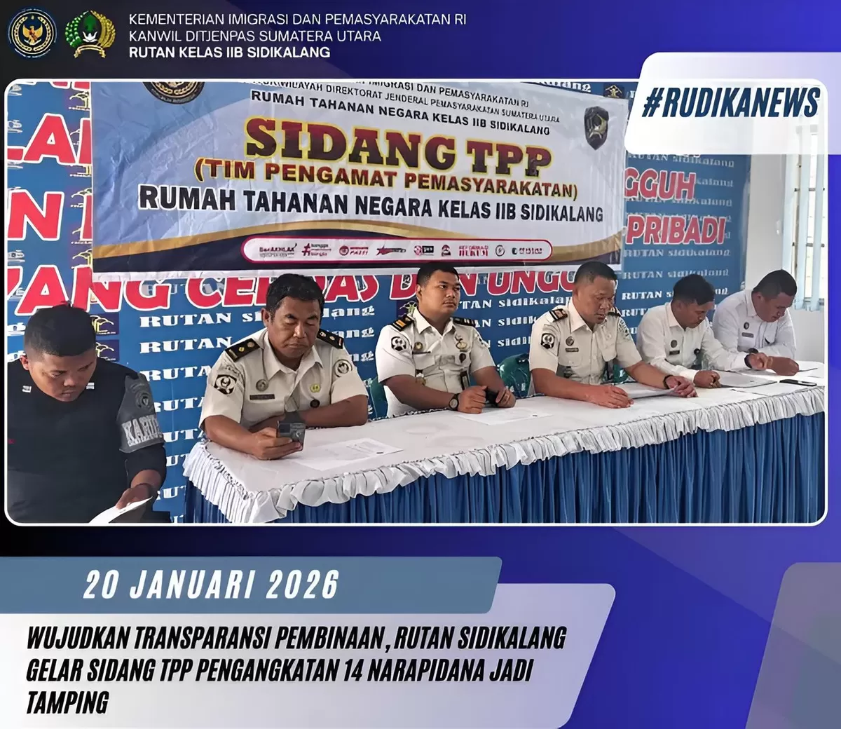 Petugas Rutan Sidikalang Saat Kegiatan Sidang TPP