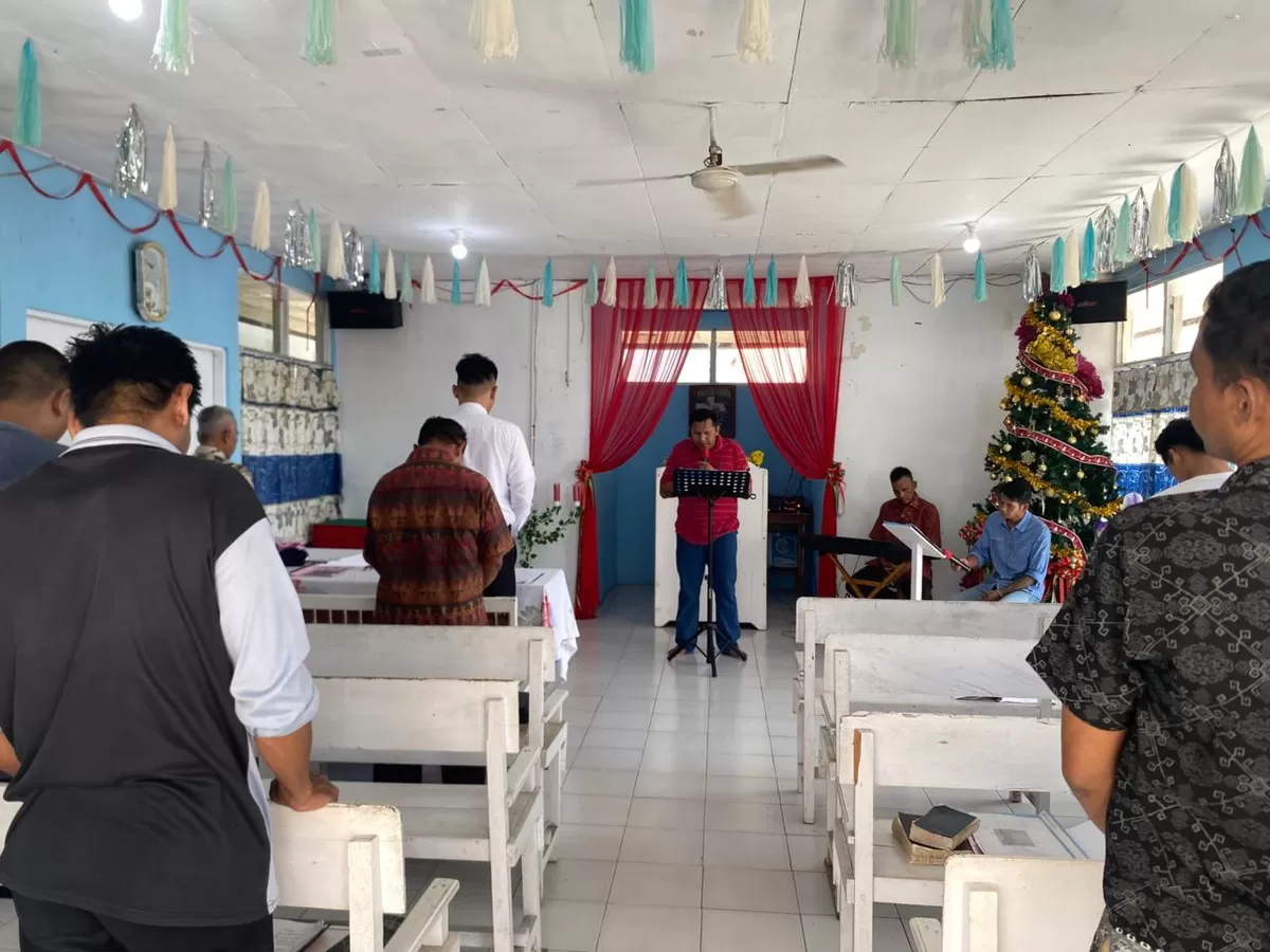 Warga Binaan Lapas Muara Teweh Saat Kegiatan Ibadah 