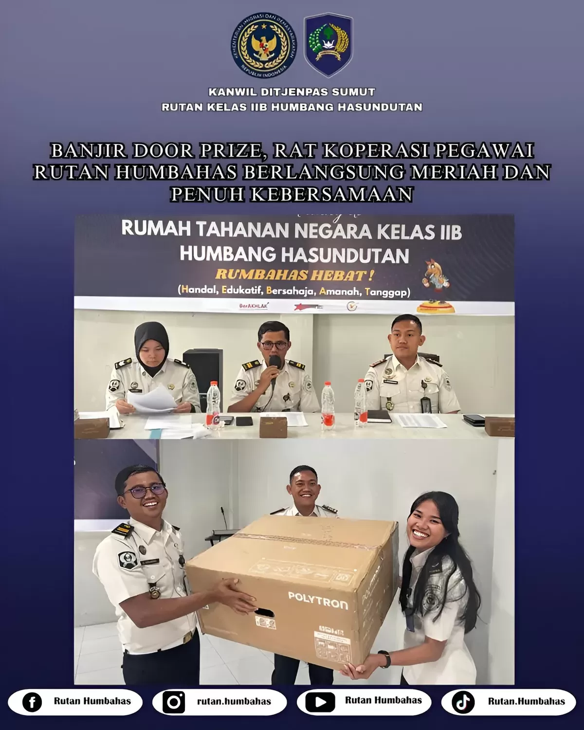 Karutan dan Jajaran Saat RAT Koperasi Pegawai Rutan Humbang Hasundutan 