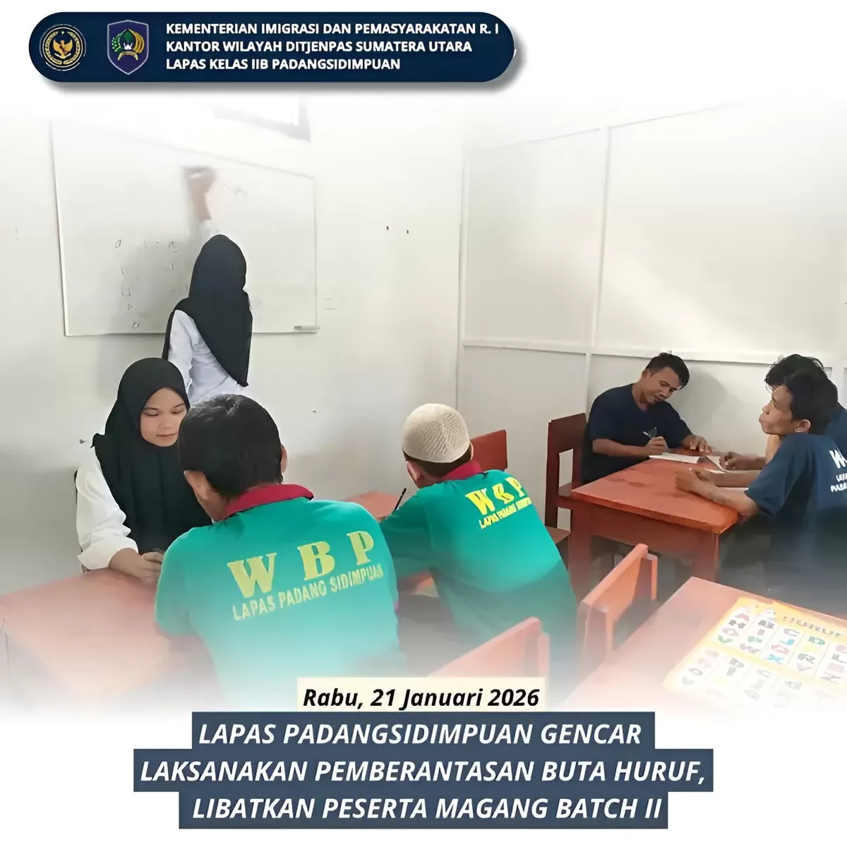 Peserta Magang di Lapas Padangsidimpuan Bersama WBP