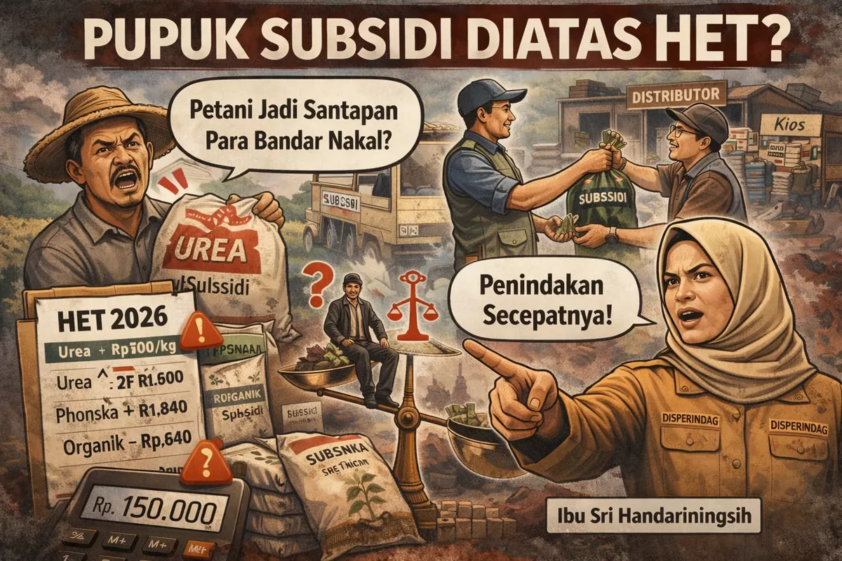 Ilustrasi Disperindag Kabupaten Nganjuk Lakukan Sidak ke Kios Pupuk Bersubsidi  (Ai)