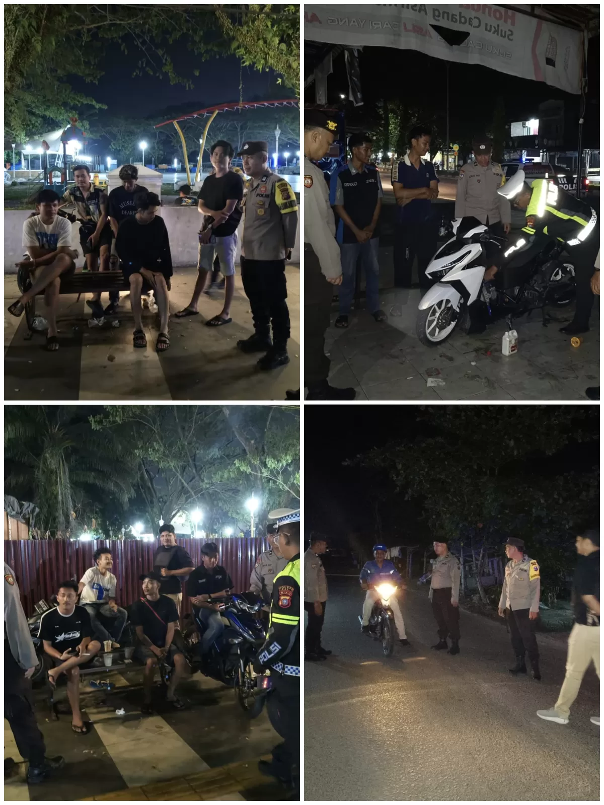 Polsek Tualang Tengah Malam Turun Patroli KRYD, Mencegah Kejahatan