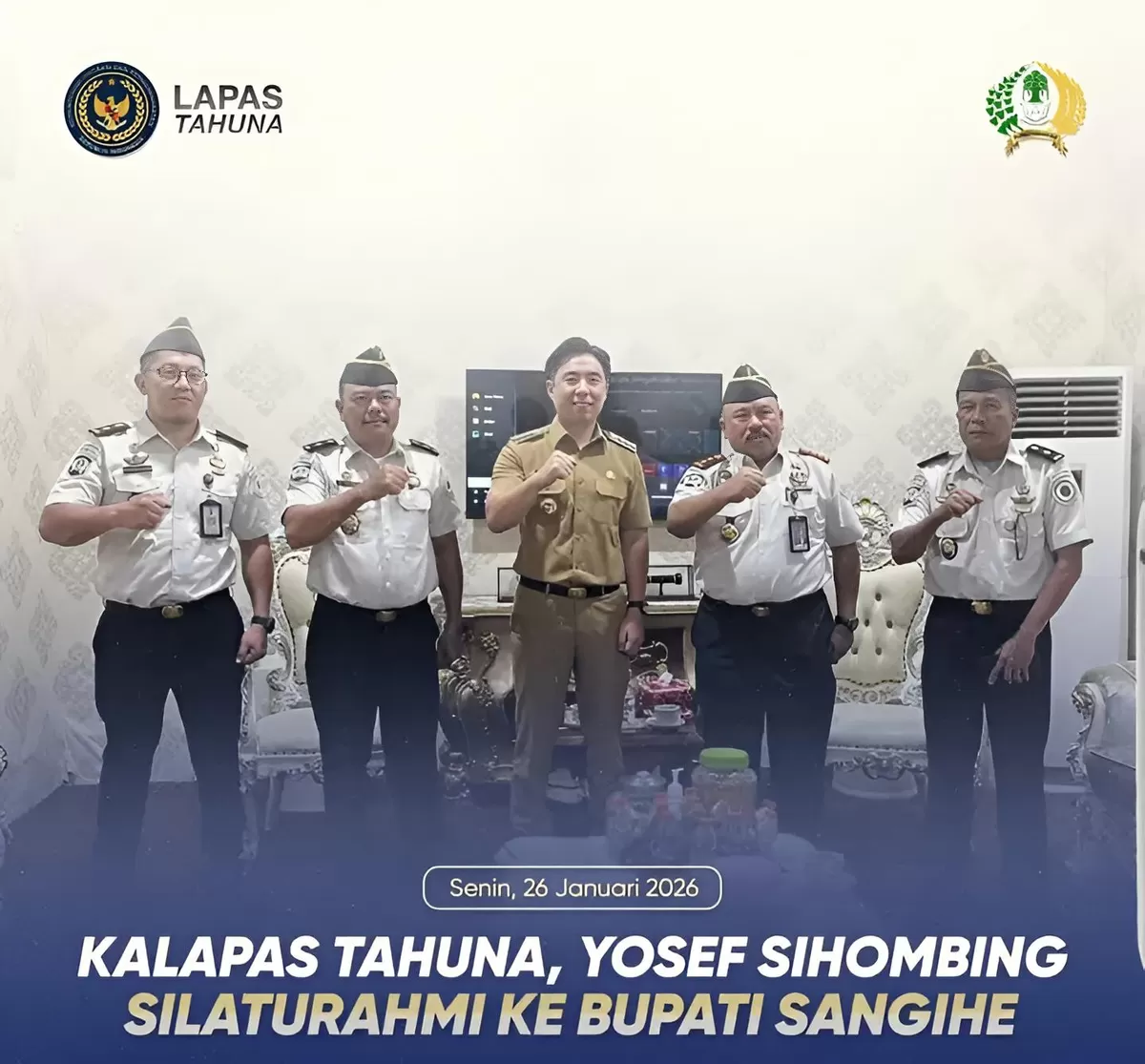 Kalapas Tahuna dan Jajaran Bersama Bupati Sangihe
