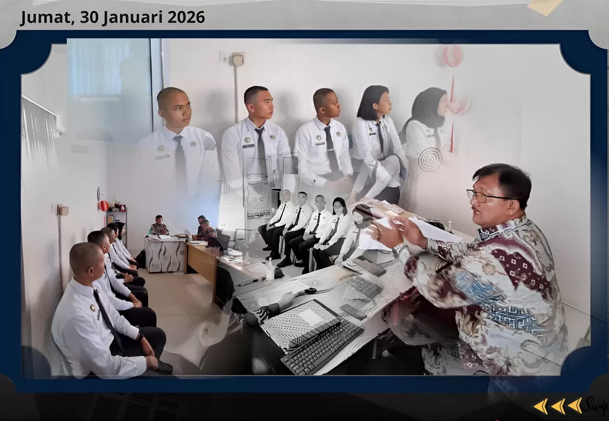 Plh Kalapas Gunungsitoli Saat Berikan Arahan kepada CPNS 