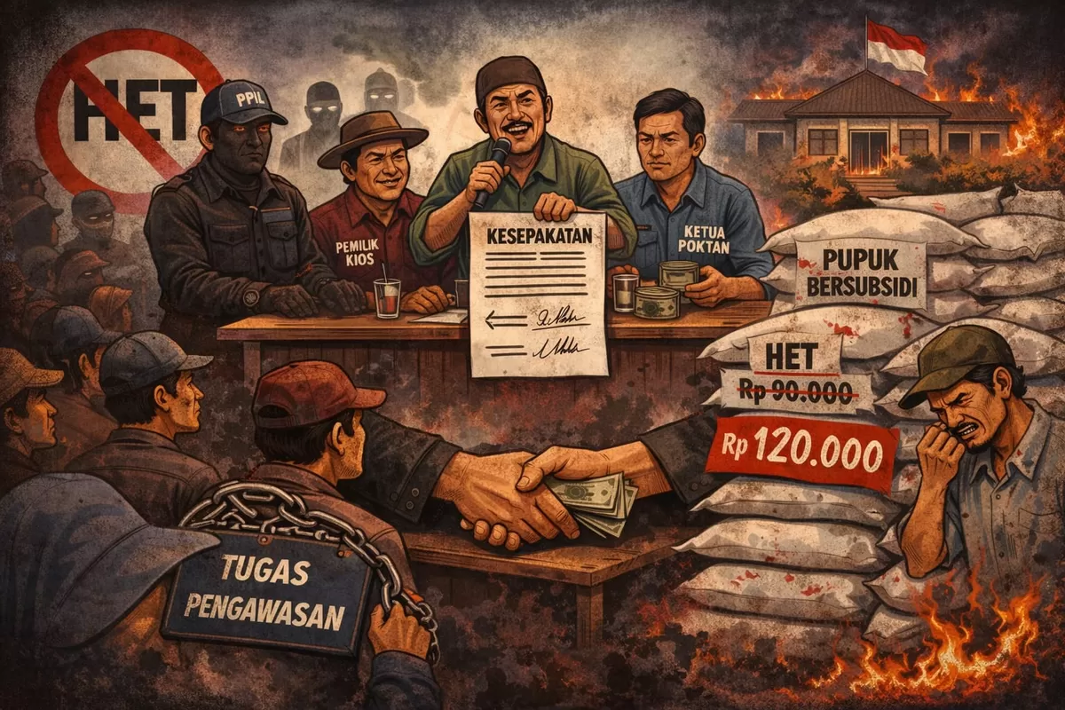 Ilustrasi Pupuk Subsidi Dijual diatas HET  (Ai)