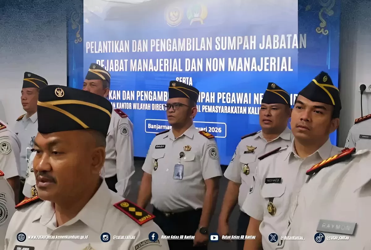 Karutan Rantau Saat Hadiri Pelantikan Pejabat Eselon V, JFT dan PNS Alumni Poltekip Angkatan 55
