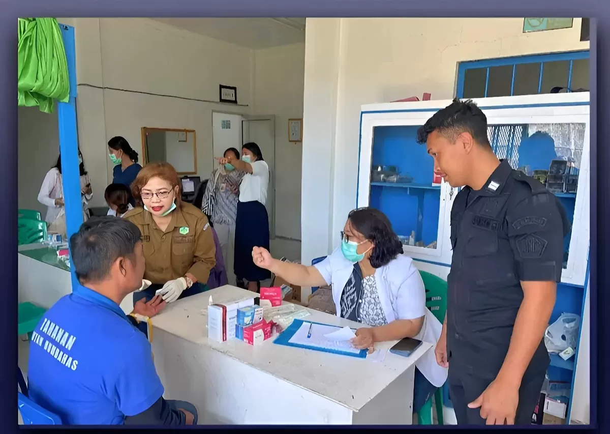 Warga Binaan Rutan Humbang Hasundutan Saat Ikuti Skrining Kesehatan
