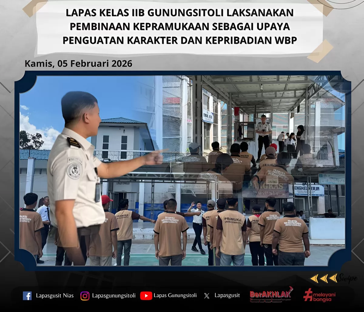 Petugas dan WBP Lapas Gunungsitoli Saat Kegiatan Kepramukaan