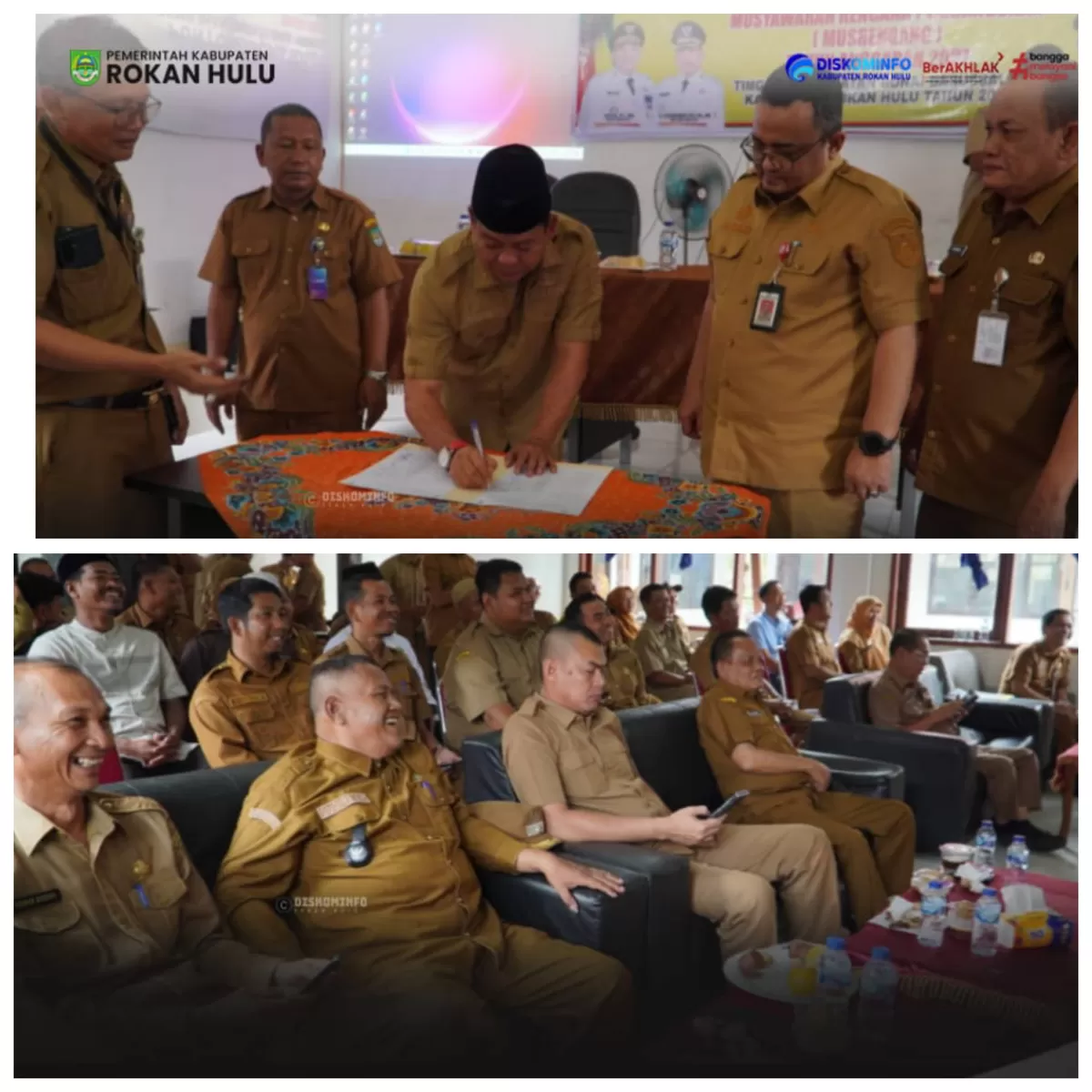 Foto Bersama Sekda Wakil Bupati Rokan Hulu Syafaruddin Poti Hadiri Musrenbang Kecamatan Bonai Darussalam.  (Diskominfo Rohul )