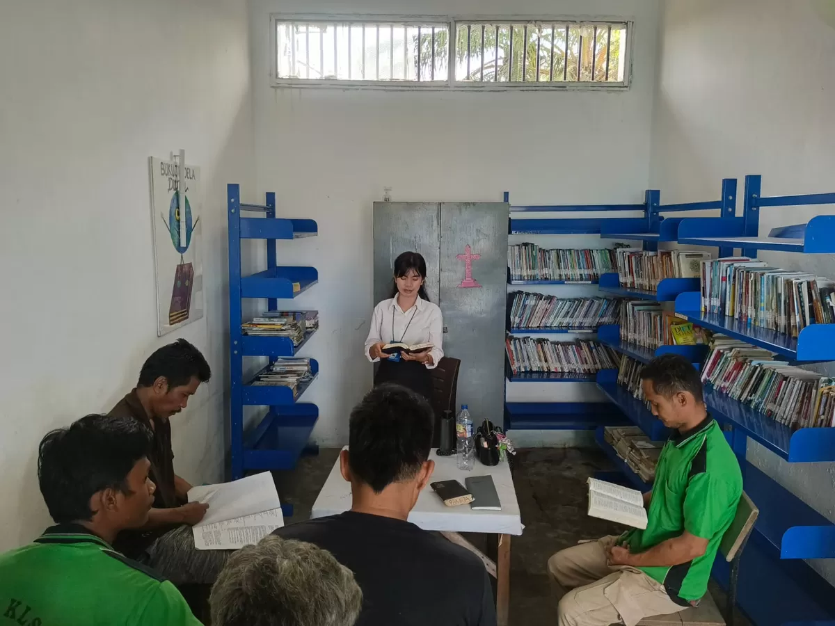 WBP Beragama Kristen Lapas Gunungtua Saat Mengikuti Kebaktian