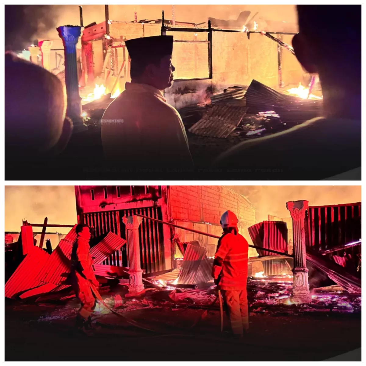 Foto Wabup Rokan Hulu Syafaruddin Poti Pantau Langsung Kebakaran Puluhan Rumah Di Pasar Desa Pekan Tebih    (Diskominfo Rohul )