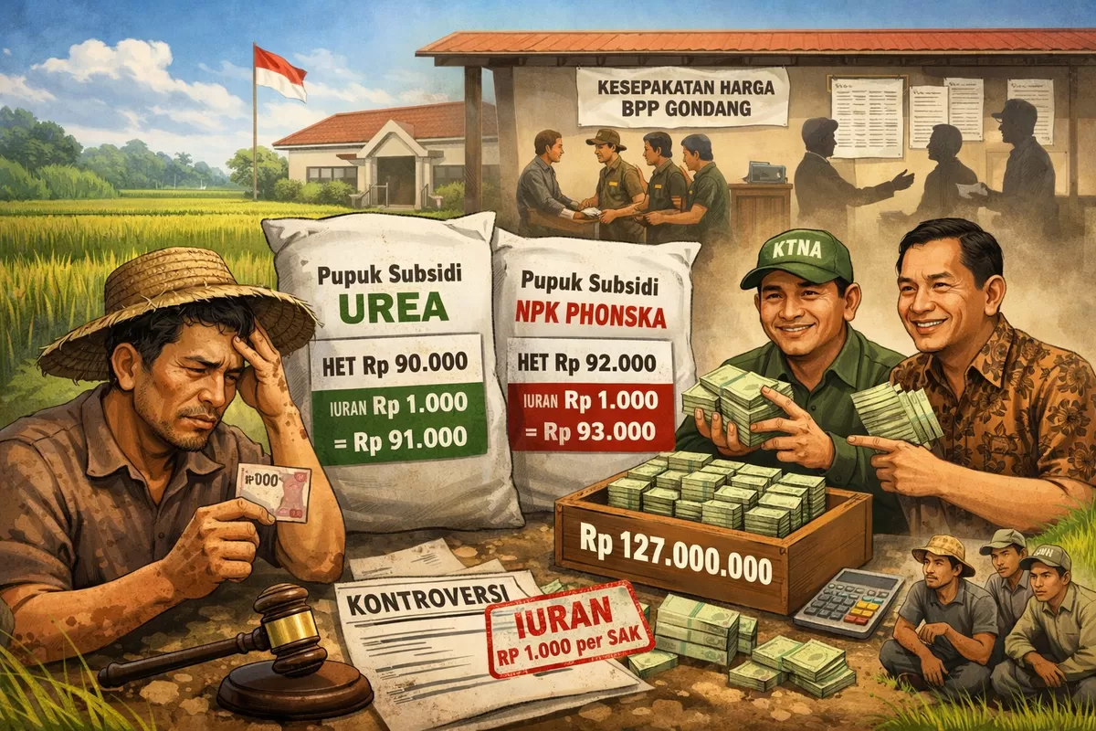 Ilustrasi KTNA sisipkan iuran Rp1.000 dibalik pendistribusian Pupuk Bersubsidi  (Ai)