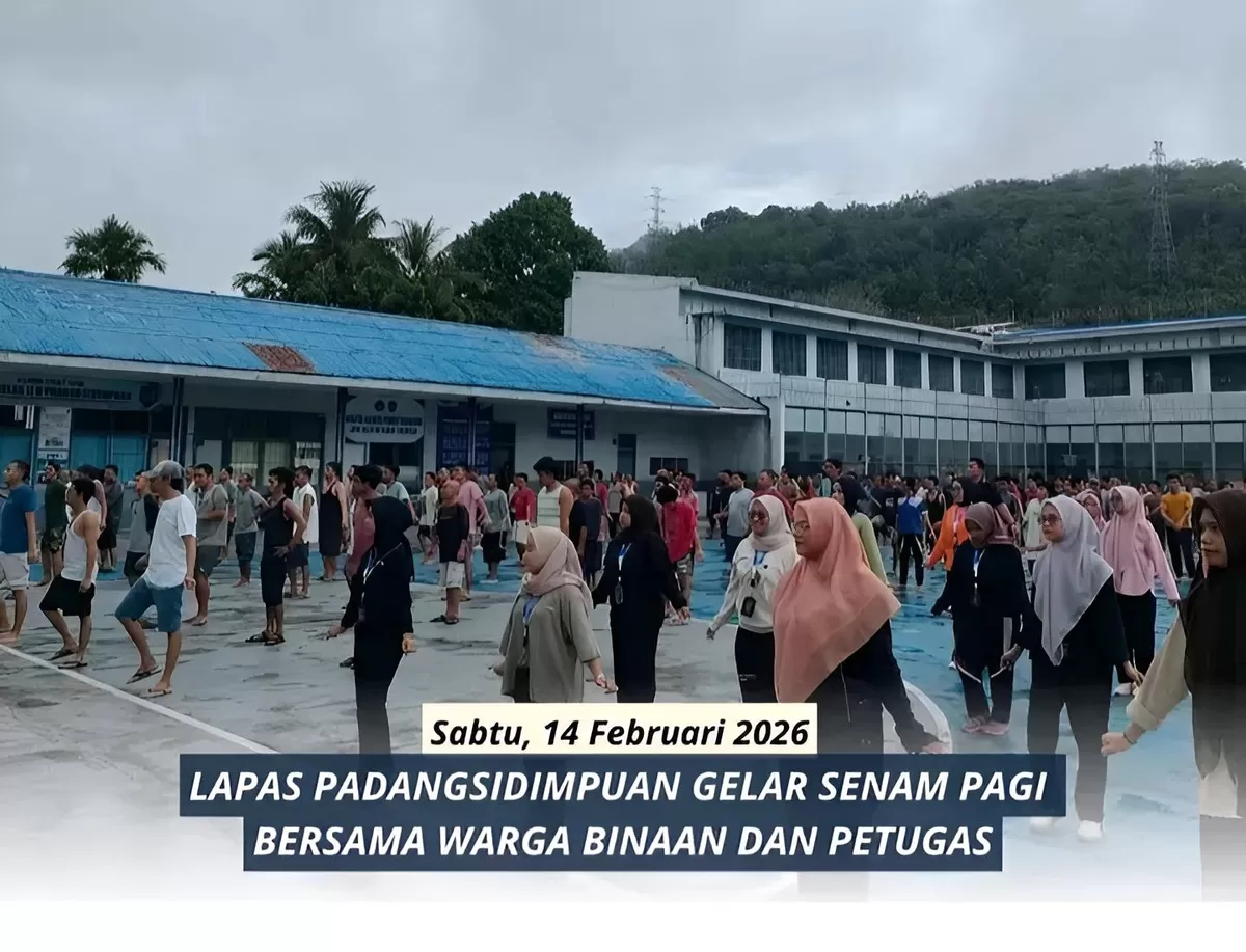 Warga Binaan Lapas Padangsidimpuan Saat Kegiatan Senam Pagi