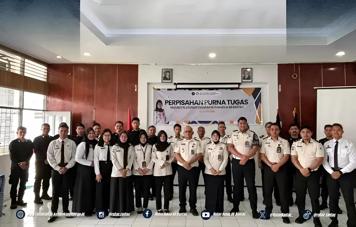 Karutan Rantau dan Jajaran Saat Acara Purna Bakti Kasubsi Pelayanan Tahanan