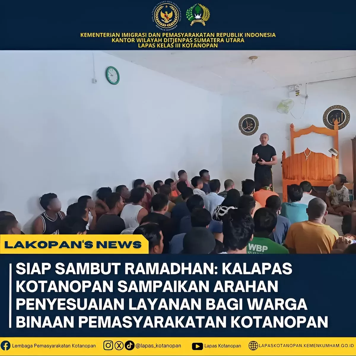 Kalapas Kotanopan Saat Sampaikan Arahan kepada WBP