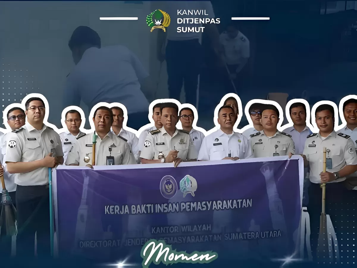 Jajaran Kanwil Ditjenpas Sumut Saat Melaksanakan Kegiatan Kerja Bakti