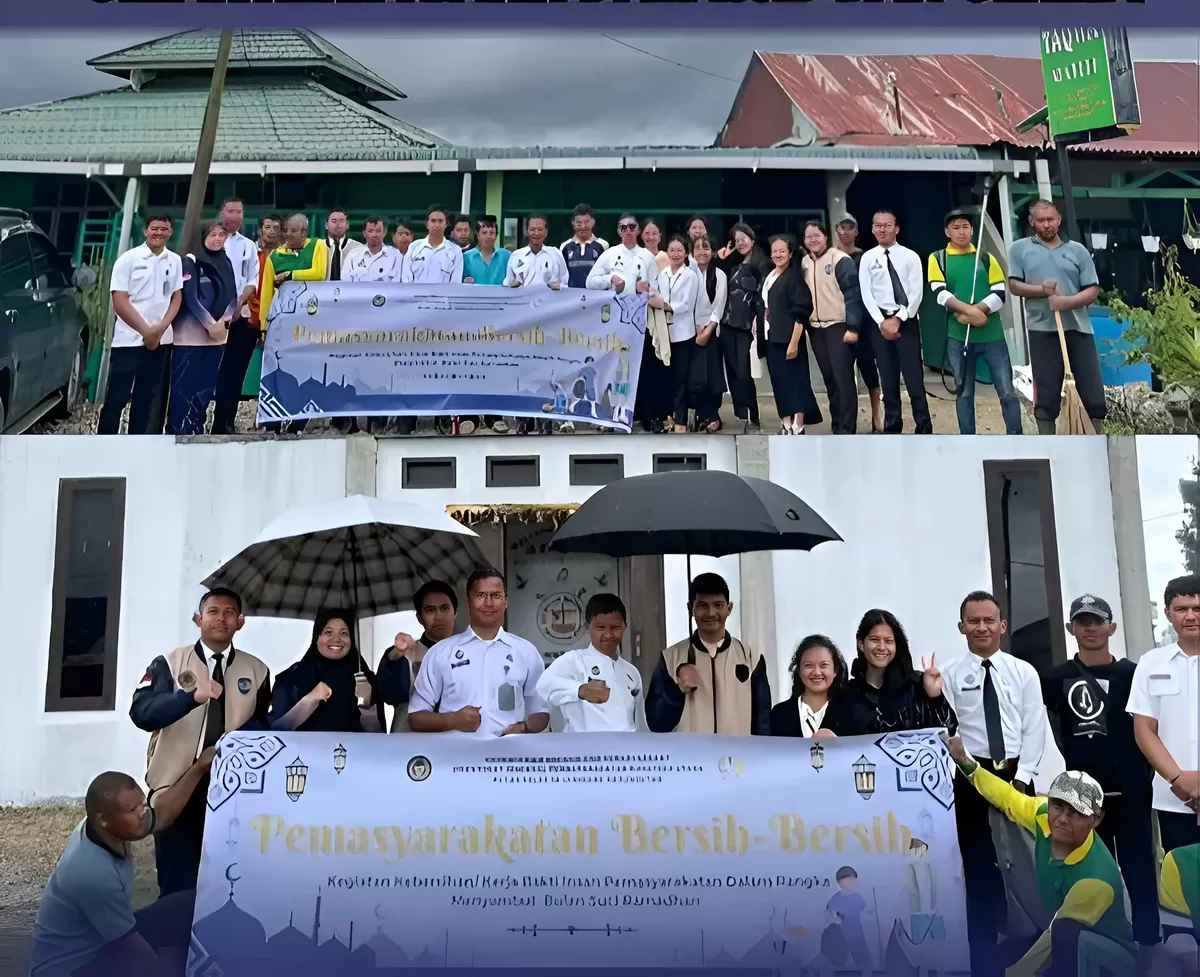 Petugas Rutan Humbang Hasundutan Saat Kegiatan Kebersihan dan Kerja Bakti di Tempat Ibadah