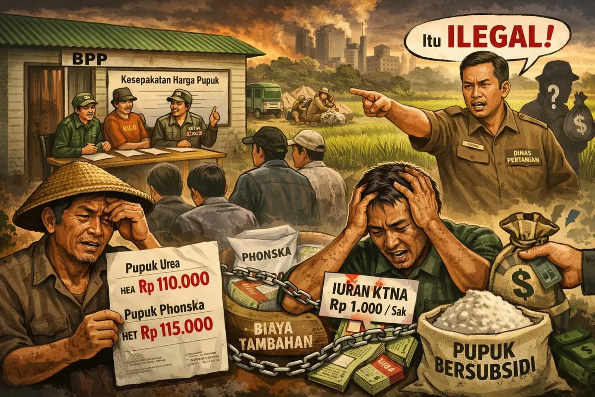 Ilustrasi Pupuk Bersubsidi yang terjadi di Kecamatan Gondang, Nganjuk  (Ai)