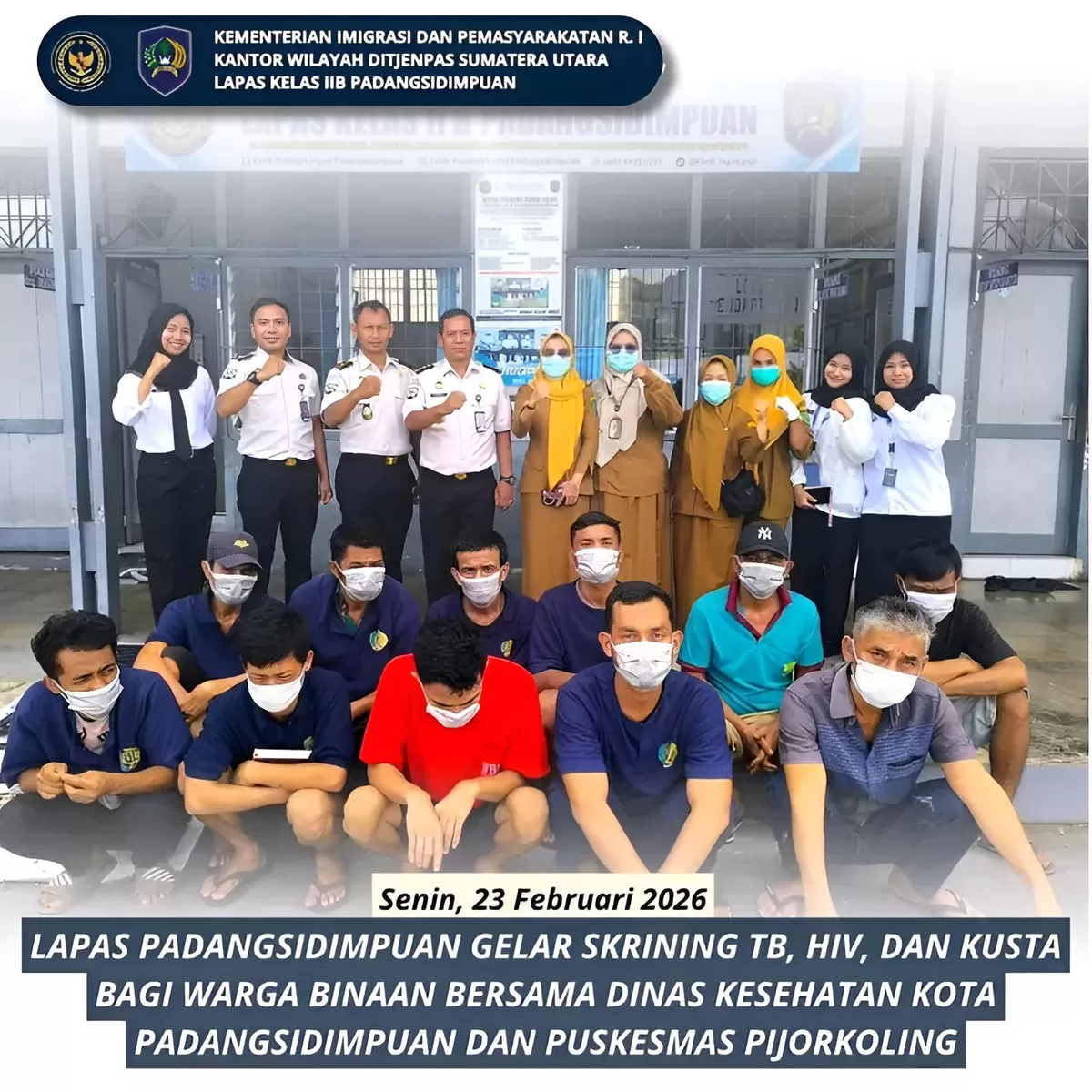 Petugas dan WBP Lapas Padangsidimpuan Bersama Pihak Dinkes dan Puskesmas