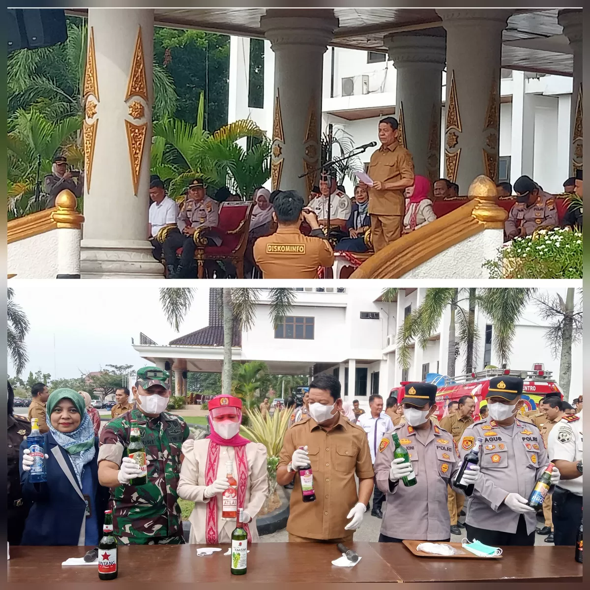 Foto Wakil Bupati, Ketua DPRD, Forkomda dan Kepala OPD Saat Musnahkan BB Operasi Pekat Satpol PP Dan Damkar Rokan Hulu, Sampaikan Apresiasi  (NAWACITAPOST.COM)
