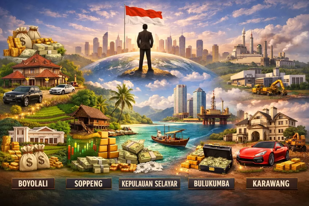Ilustrasi 5 Bupati terkaya di Indonesia  (Ai)