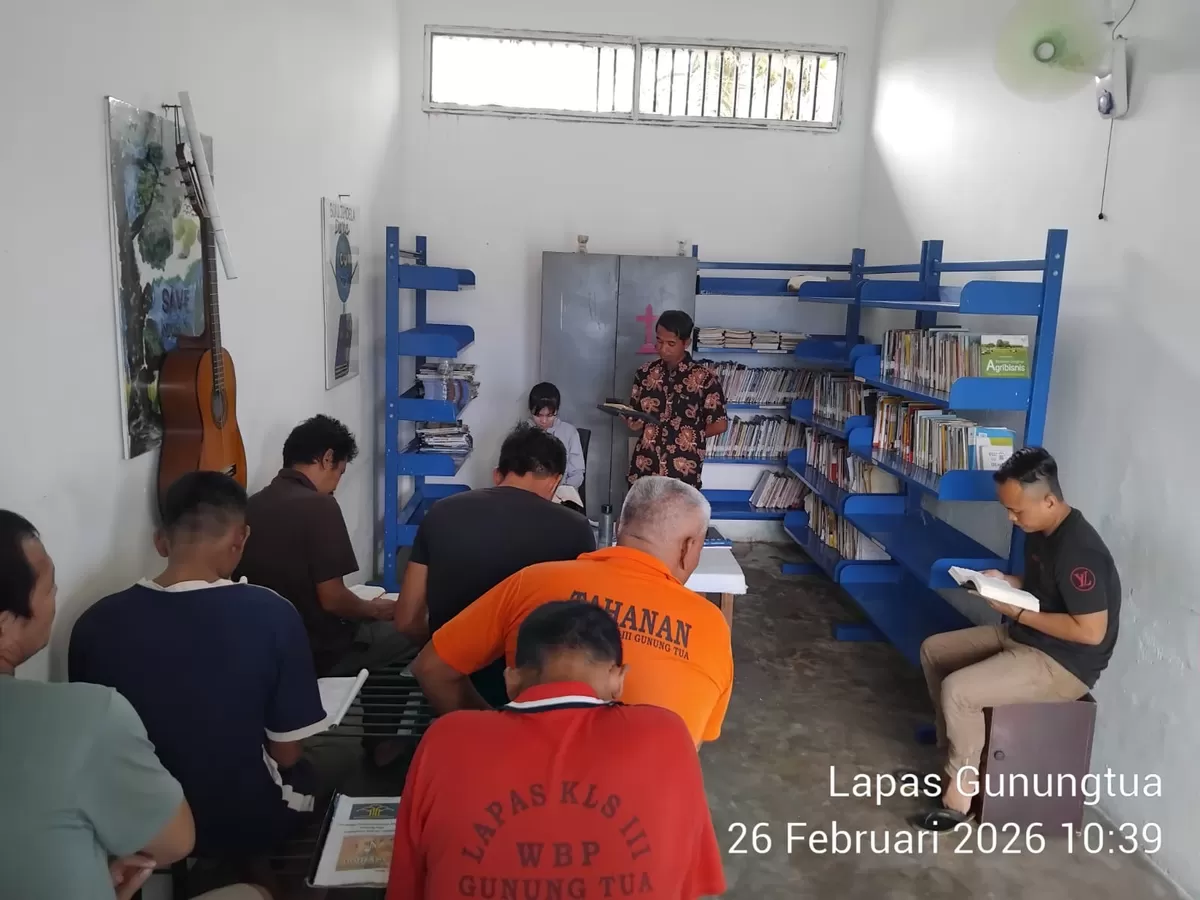 WBP Lapas Gunungtua Beragama Kristen Saat Kegiatan Kebaktian