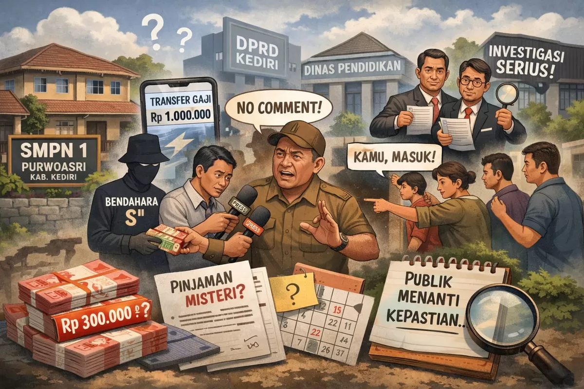 Ilustrasi setoran honorer di SMPN 1 Purwoasri Kediri  (Ai)