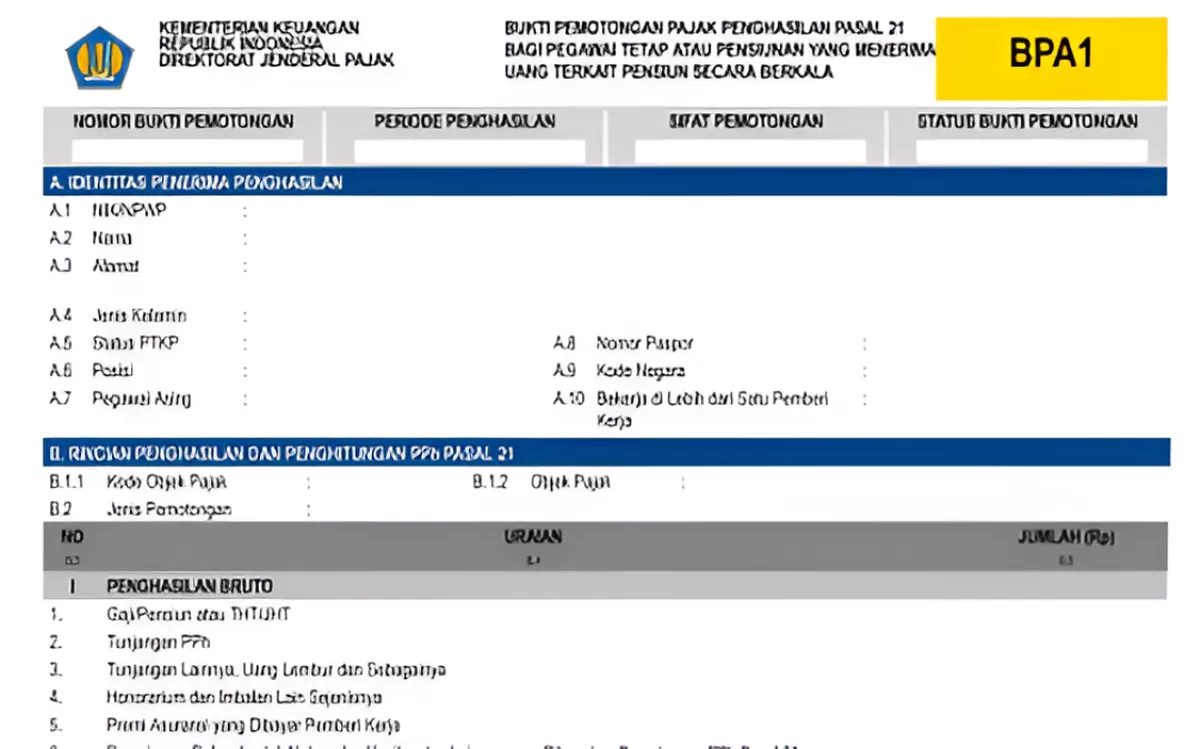 Mengenal Bukti Potong PPh 21: Bupot A1 dan Bupot A2 - Gemapos.id