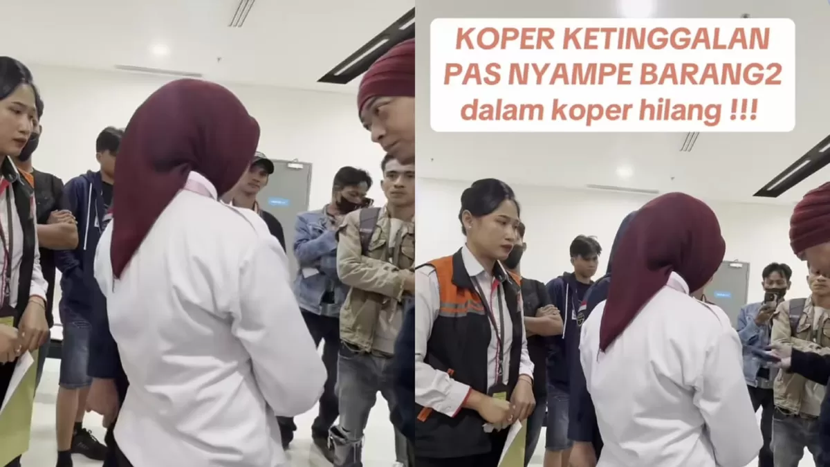 Kemarahan penumpang pesawat NAM Air saat koper bagasi tertinggal. (TikTok/arkarkhiiiii)