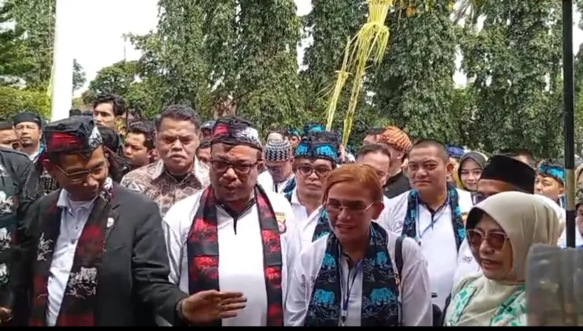 delegasi Serikat Media Siber Indonesia (SMSI) dari seluruh Indonesia dalam rangka Ekspedisi Budaya dan Sejarah Hari Pers Nasional (HPN) 2026 Banten, di Aula Pemkab Pandeglang, Jumat (6/2/2026).(Ist)