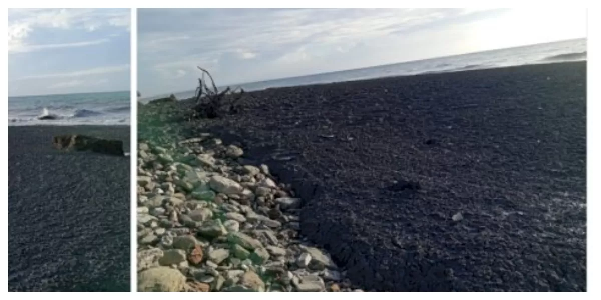 Petugas kepolisian mengecek lokasi semburan lumpur di Bukit Liman Semau Selatan Kupang untuk memastikan keamanan warga dan mencegah penyebaran informasi keliru daring lokal. (Foto TBN Polda NTT)