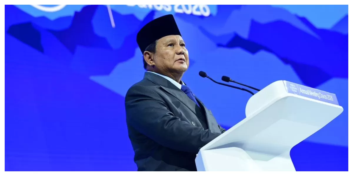 Presiden Prabowo Subianto menyampaikan pidato pada World Economic Forum Annual Meeting 2026 di Davos, Swiss, membahas stabilitas ekonomi, pembangunan manusia, dan peran Indonesia global. (Foto fanpage Prabowo Subianto)