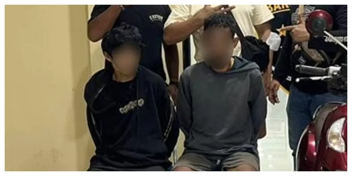 Pelaku saat diaamankan Polisi. (Foto TBN Polda NTB)