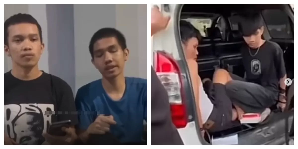Pelaku saat diamankan. (Fototangkapan layar  instagram @fakta.indo)