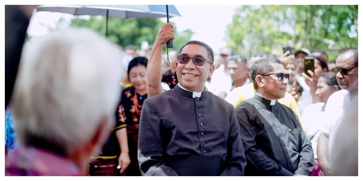 Uskup Larantuka terpilih, Mgr Yohanes Hans Monteiro. (Foto Humas Pemda Flotim/ Paskal de ornay)