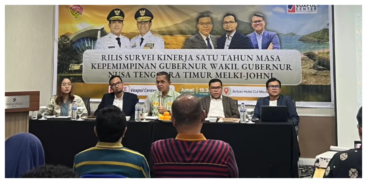 Gubernur NTT Melki Laka Lena saat memaparkan hasil Survei Kepuasan Masyarakat di Sofyan Hotel Cut Meutia, Jakarta, Jumat malam. (Foto/ist)