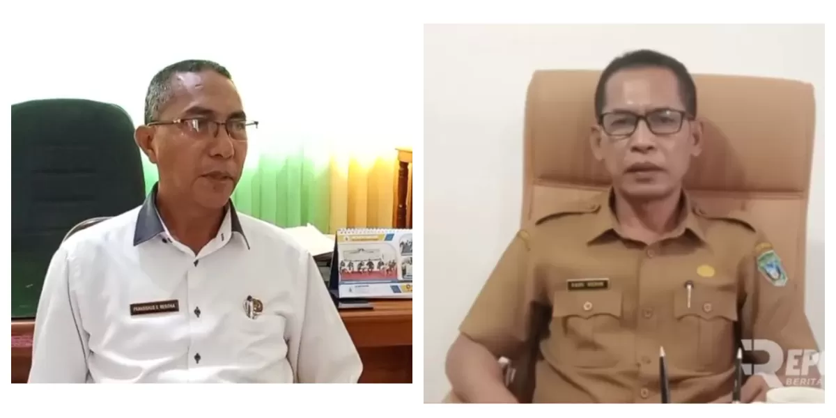 Pelaksana Tugas Inspektur Flores Timur, Feri Resiona (kiri) dan Kepala Dinas PUPR Flores Timur, Saul Hekin (kanan). (Foto/ist)