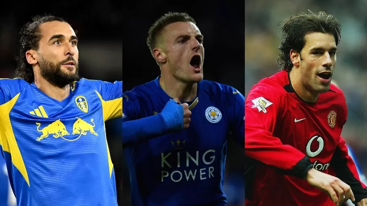 Dari kiri: Calvert-Lewin, Jamie Vardy, dan Ruud van Nistelrooy (Premier League)